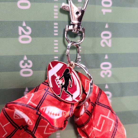 Football Themed Wristlet Keyring with a Football related charm attached !! - Picture 2 of 3